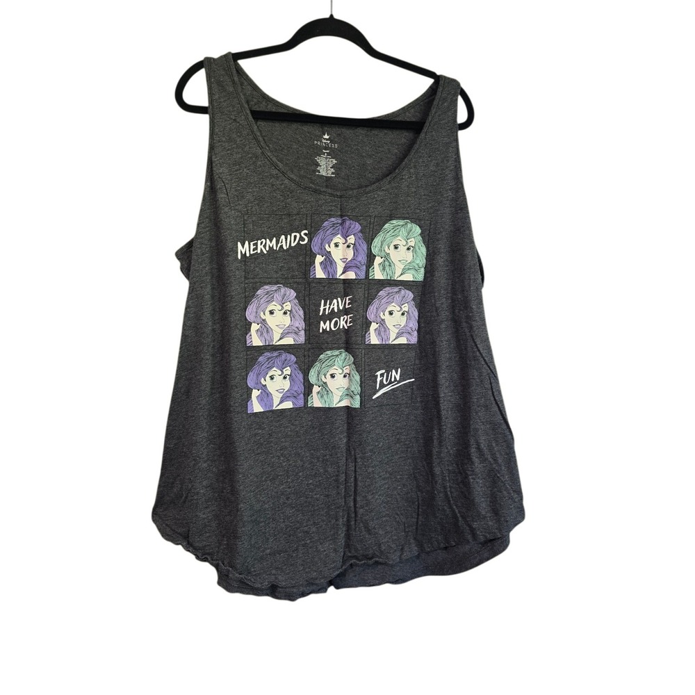 Disney Princess Ariel Mermaids Have More Fun Tank Top Gray Size 5 Plus Size